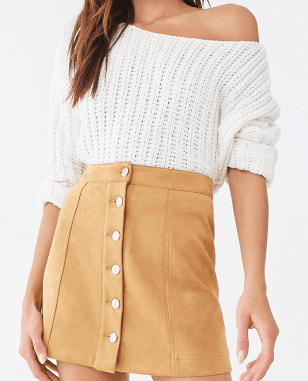 Faux Suede Mini Skirt